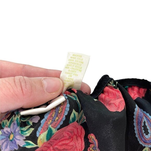 Delicates Panties Camisole Set Womens Medium M Vintage High Cut Paisley Rose - Picture 6 of 13